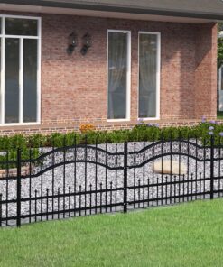 vidaXL Tuinhek met speerpunt zwart 240x75 cm gepoedercoat staal