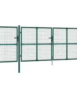 vidaXL Tuinhek van gaas 400x125 cm gegalvaniseerd staal groen