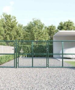 vidaXL Tuinhek van gaas 400x125 cm gegalvaniseerd staal groen