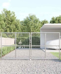 vidaXL Tuinhek van gaas zilverkleurig 300x125 cm gegalvaniseerd staal