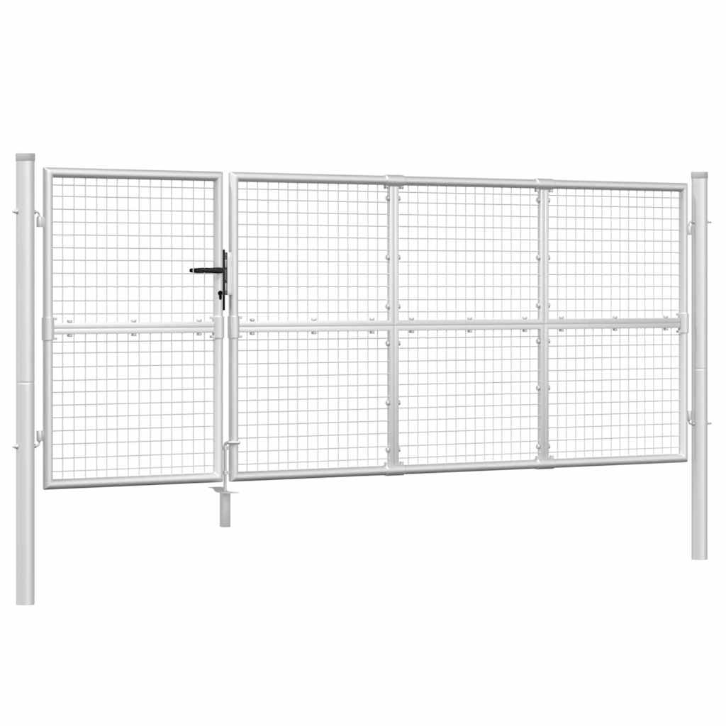 vidaXL Tuinhek van gaas zilverkleurig 350x125 cm gegalvaniseerd staal