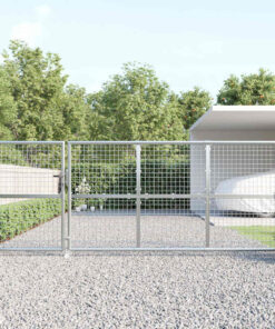 vidaXL Tuinhek van gaas zilverkleurig 350x125 cm gegalvaniseerd staal