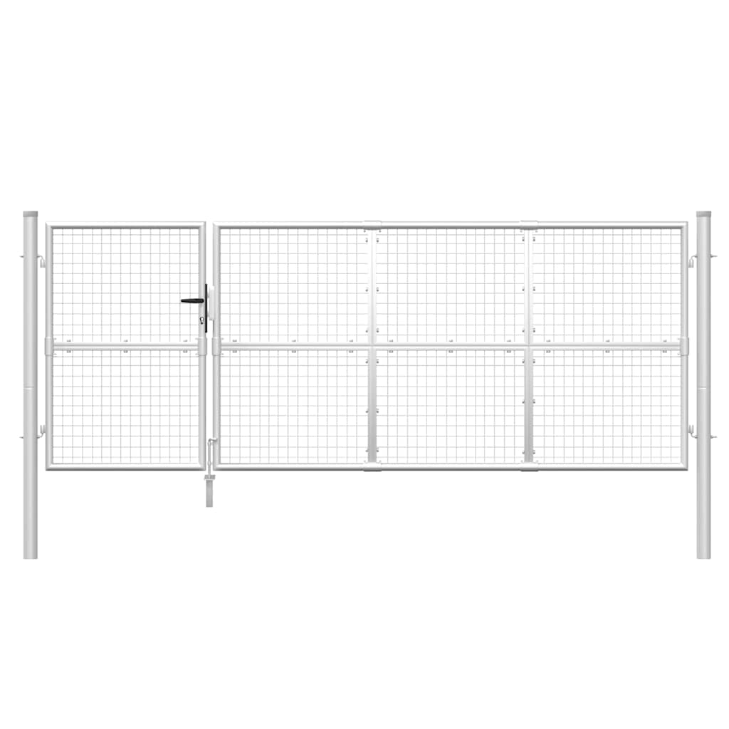 vidaXL Tuinhek van gaas zilverkleurig 350x125 cm gegalvaniseerd staal - Image 4