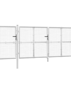 vidaXL Tuinhek van gaas zilverkleurig 400x125 cm gegalvaniseerd staal