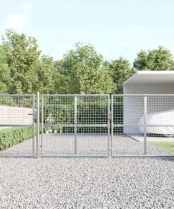 vidaXL Tuinhek van gaas zilverkleurig 400x125 cm gegalvaniseerd staal