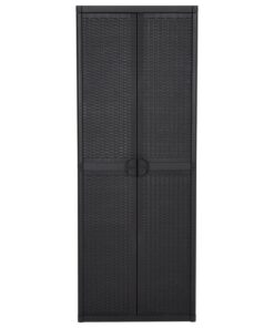 vidaXL Tuinkast 65x45x172 cm PP rattan zwart