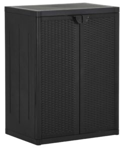 vidaXL Tuinkast 65x45x88 cm polypropyleen rattan zwart