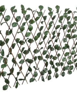 vidaXL Tuinlatwerk 5 st met kunstbladeren 180x30 cm wilg