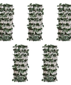 vidaXL Tuinlatwerk 5 st met kunstbladeren 180x30 cm wilg