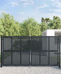 vidaXL Tuinpoort Antraciet 300x150 cm Staal