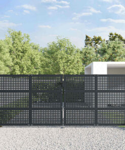 vidaXL Tuinpoort Antraciet 400x150 cm Staal