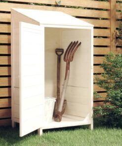 vidaXL Tuinschuur 55x52x112 cm massief vurenhout wit