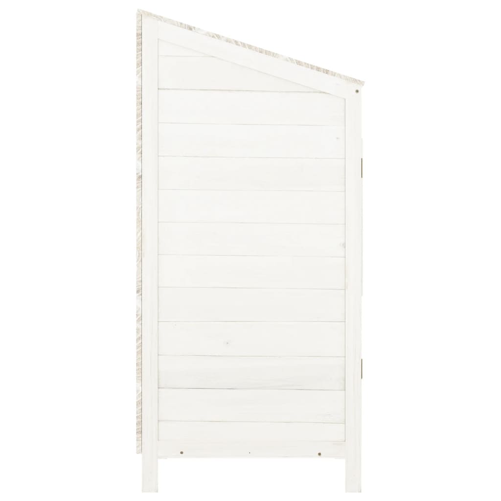 vidaXL Tuinschuur 55x52x112 cm massief vurenhout wit - Afbeelding 5