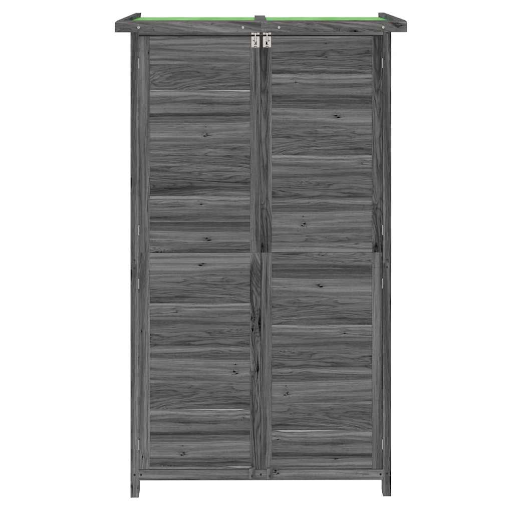 vidaXL Tuinschuur 83x57x140 cm massief grenenhout grijs - Afbeelding 4