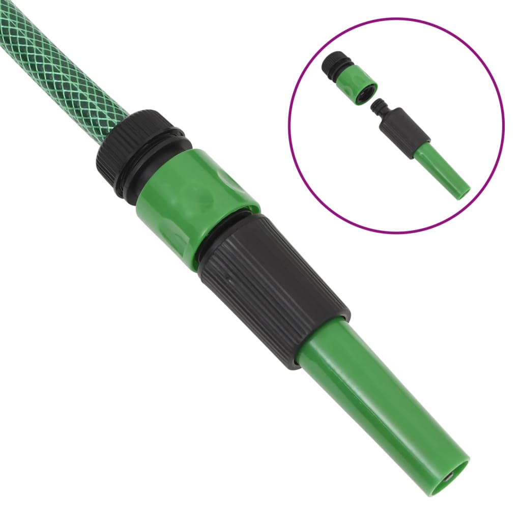 vidaXL Tuinslang met koppelingsset 0,75'' 50 m PVC groen - Afbeelding 7