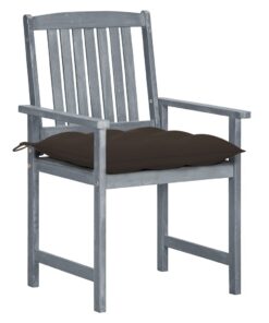 vidaXL Tuinstoelen 4 st met kussens massief acaciahout grijs