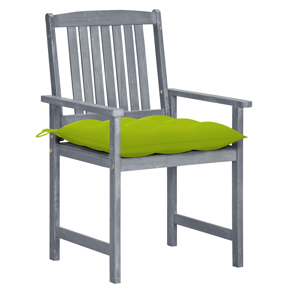 vidaXL Tuinstoelen 4 st met kussens massief acaciahout grijs