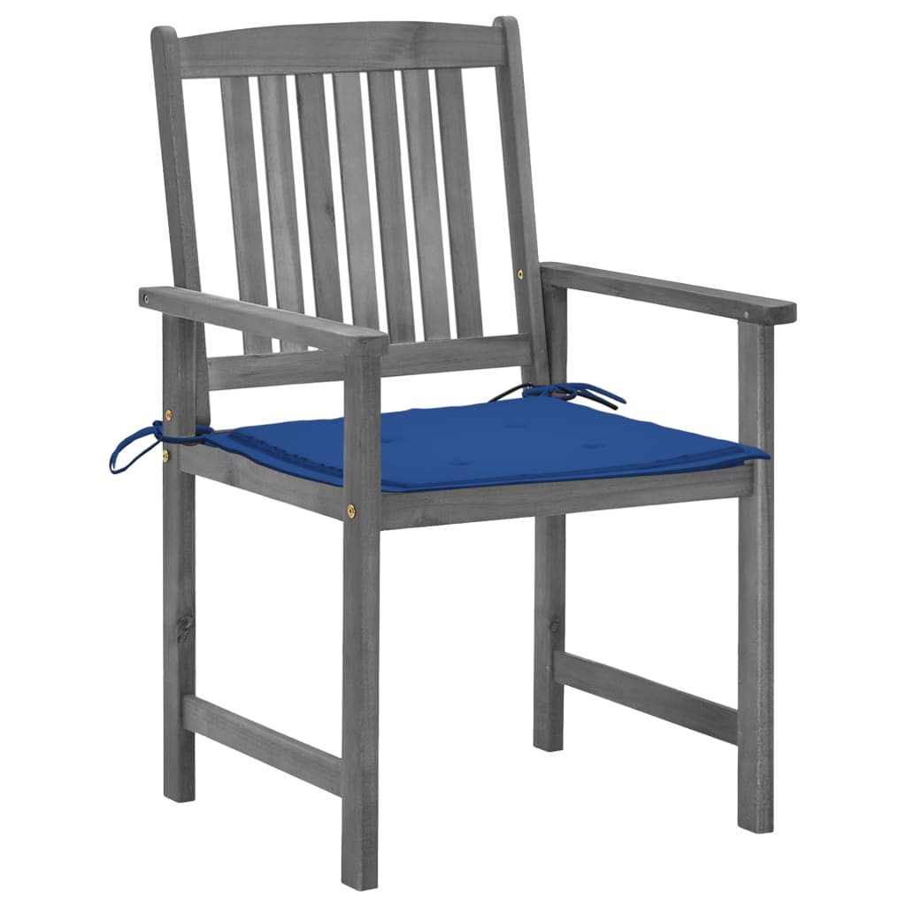 vidaXL Tuinstoelen 4 st met kussens massief acaciahout grijs - Afbeelding 3