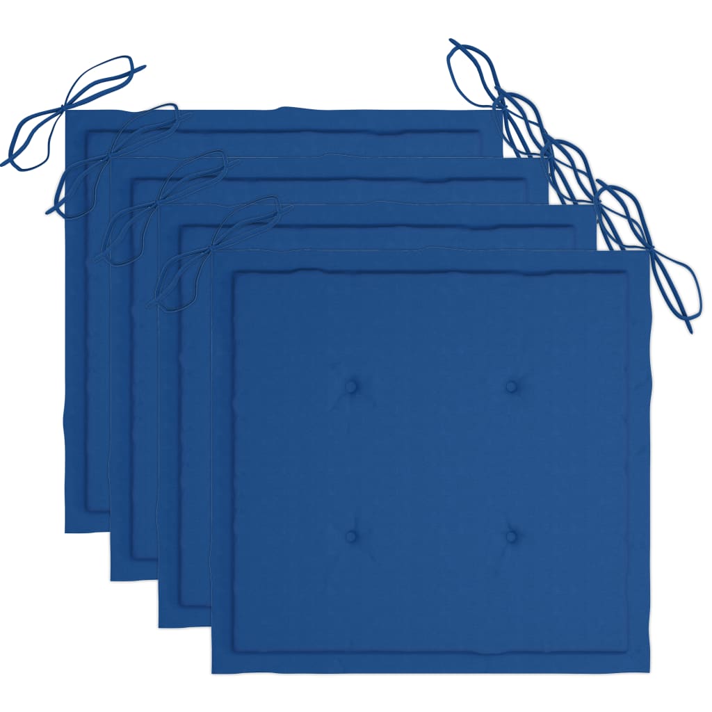 vidaXL Tuinstoelen 4 st met kussens massief acaciahout grijs - Afbeelding 7