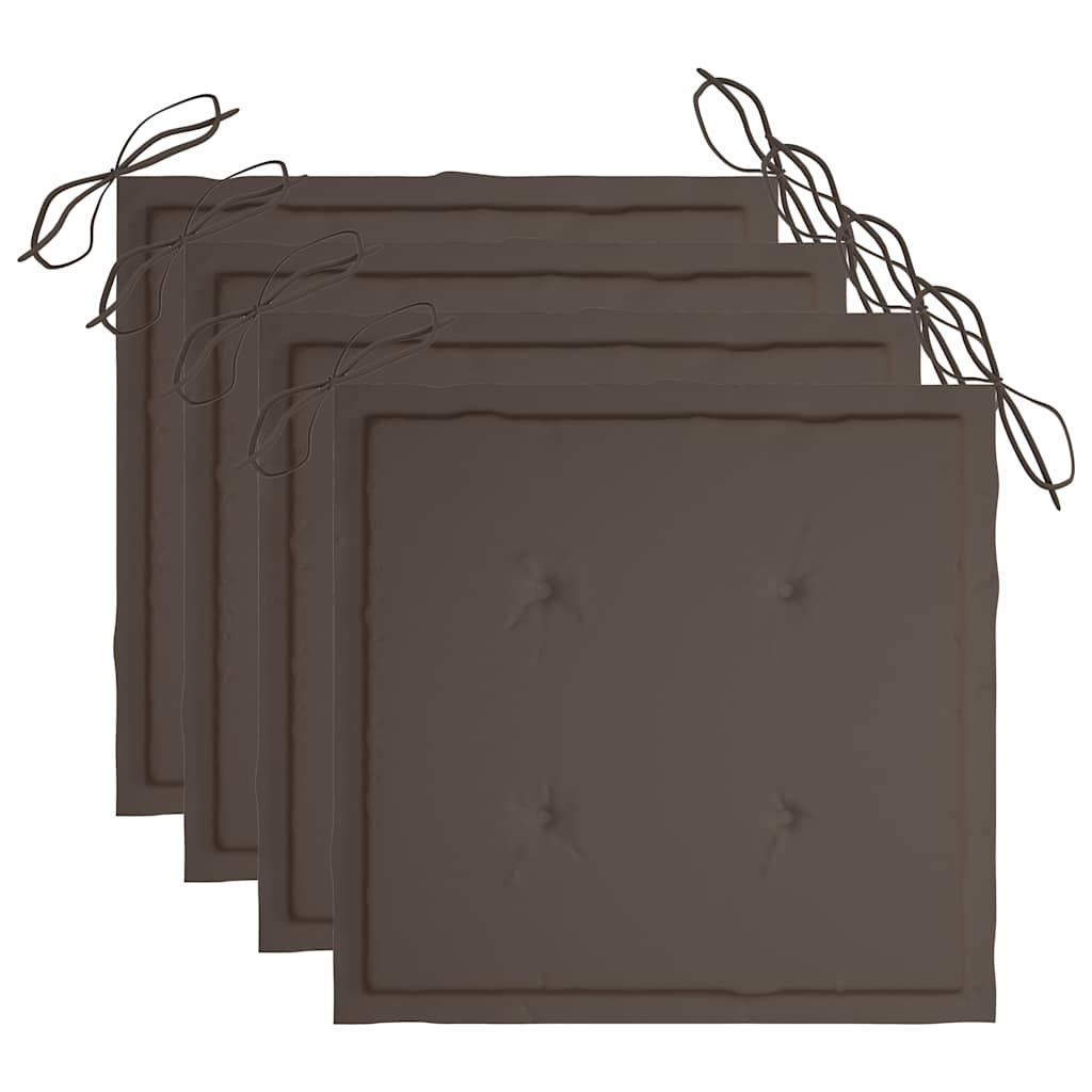 vidaXL Tuinstoelen 4 st met kussens massief acaciahout grijs - Afbeelding 7