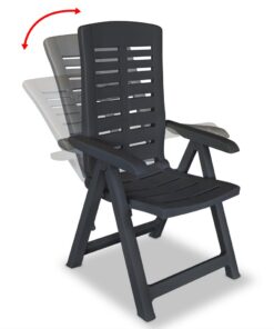 vidaXL Tuinstoelen 6 st verstelbaar kunststof antracietkleurig