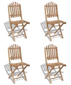 vidaXL Tuinstoelen inklapbaar 4 st bamboe