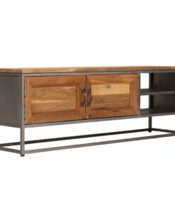 vidaXL Tv-meubel 120x30x40 cm gerecycled teakhout en staal