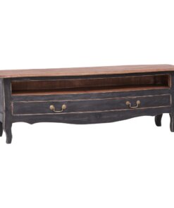 vidaXL Tv-meubel 120x30x40 cm massief mahoniehout zwart