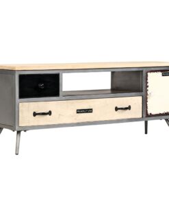 vidaXL Tv-meubel 120x30x45 cm massief mangohout en staal