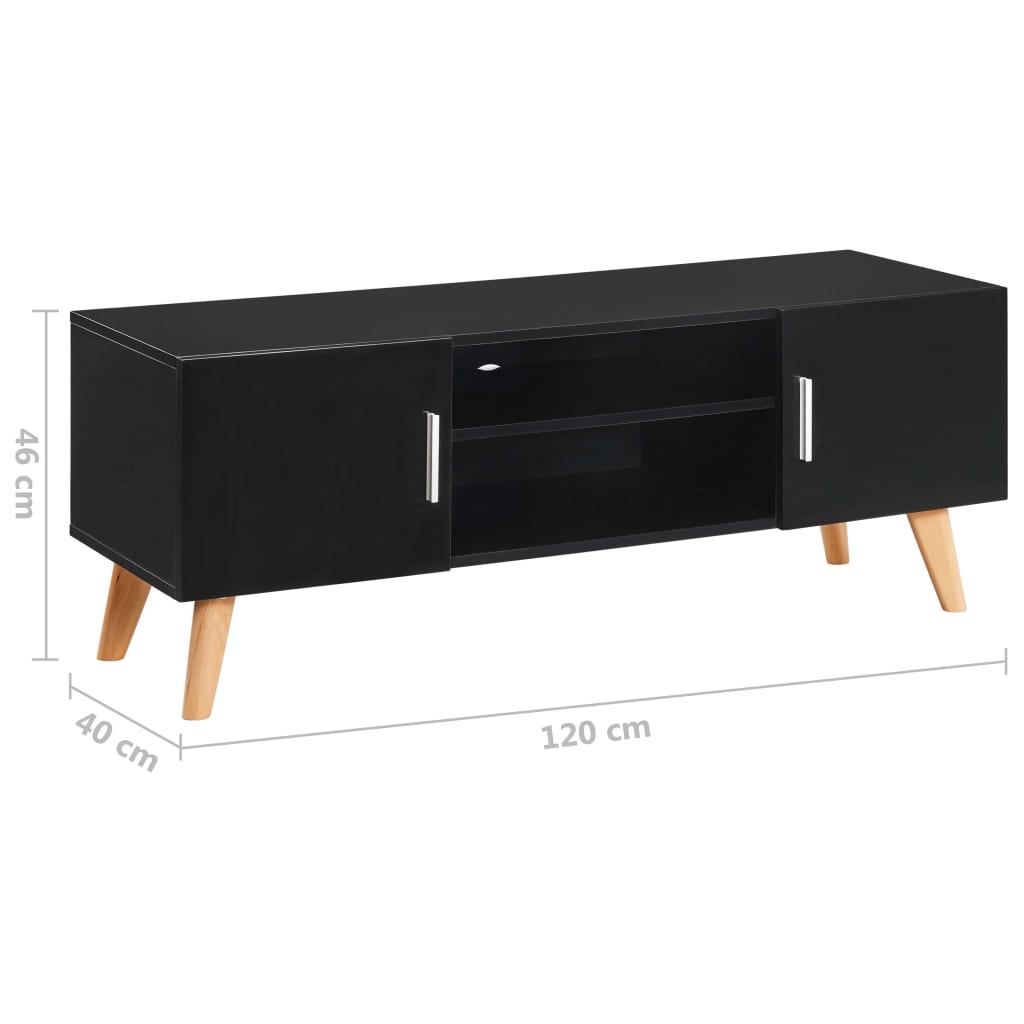 vidaXL Tv-meubel 120x40x46 cm MDF zwart - Afbeelding 6
