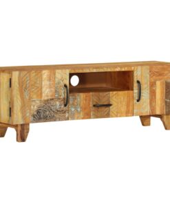 vidaXL Tv-meubel handgesneden 120x30x40 cm massief gerecycled hout
