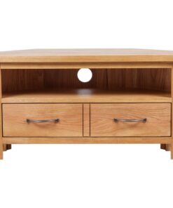 vidaXL Tv-meubel met lade 88x42x46 cm massief eikenhout