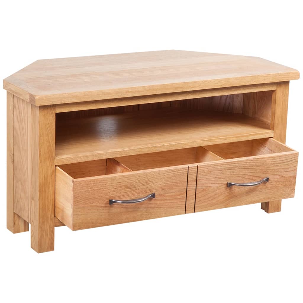 vidaXL Tv-meubel met lade 88x42x46 cm massief eikenhout - Afbeelding 3