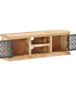 vidaXL Tv-meubel met stalen deuren 120x30x40 cm massief mangohout