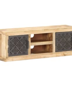 vidaXL Tv-meubel met stalen deuren 120x30x40 cm massief mangohout