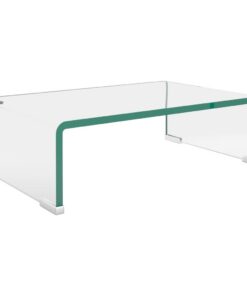 vidaXL Tv-meubel/monitorverhoger transparant 40x25x11 cm glas