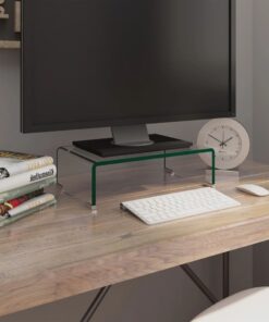 vidaXL Tv-meubel/monitorverhoger transparant 40x25x11 cm glas