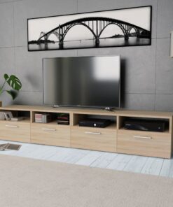 vidaXL Tv-meubels 2 st 95x35x36 cm bewerkt hout eikenkleurig