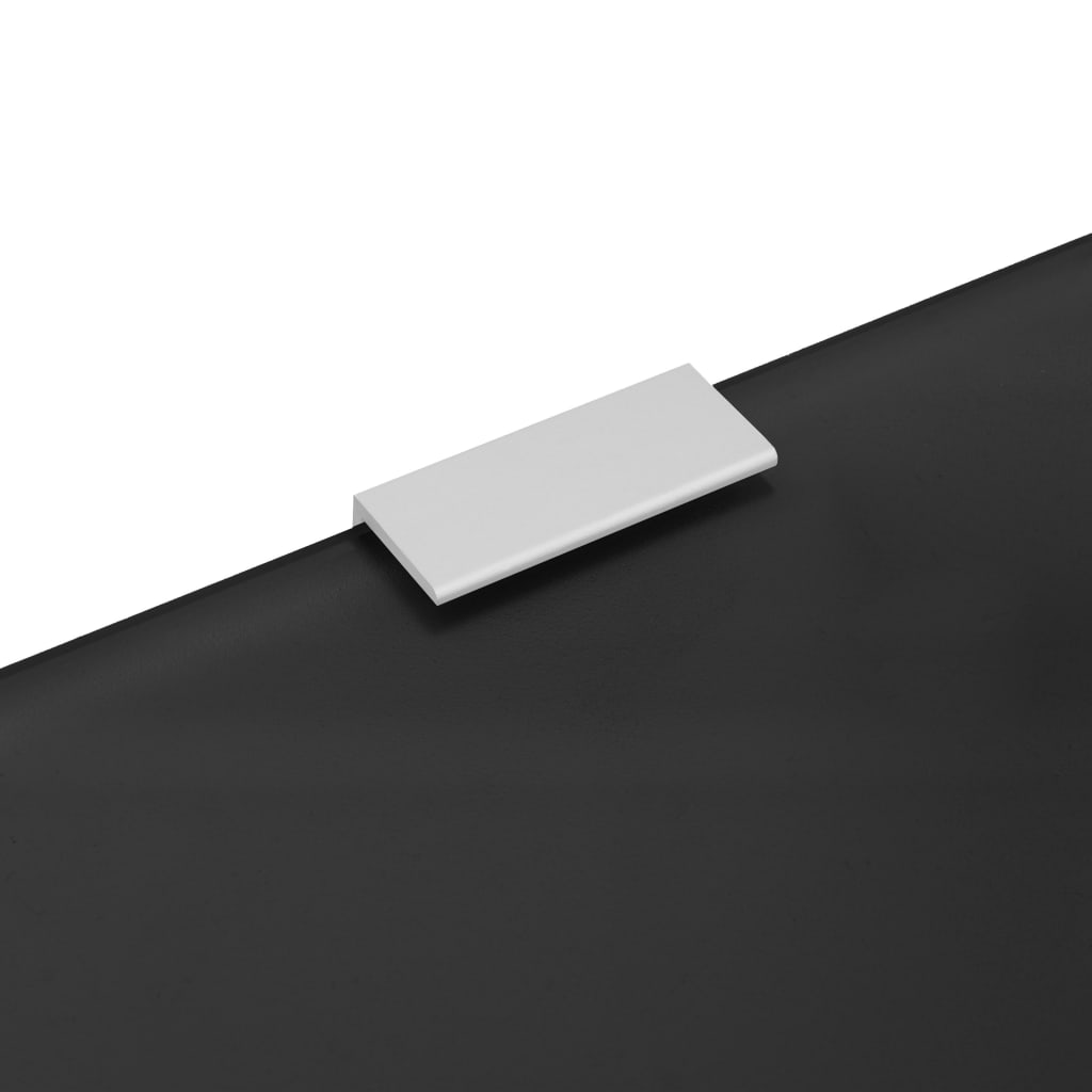 vidaXL Urinoirschot wandgemonteerd 90x40 cm gehard glas zwart - Afbeelding 7