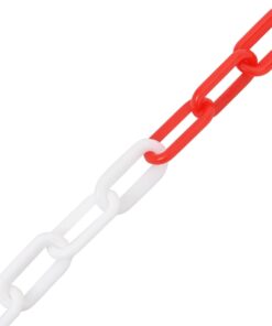 vidaXL Veiligheidsketting Ø 4 mm 30 m kunststof rood en wit