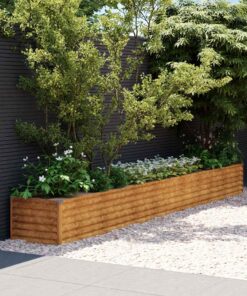 vidaXL Verhoogde tuinbak 386x50x36 cm cortenstaal