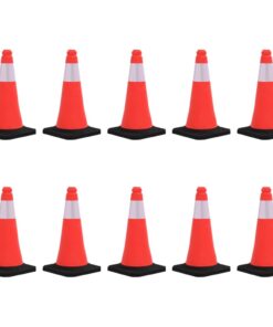 vidaXL Verkeerskegels met zware basis 10 st reflecterend 50 cm
