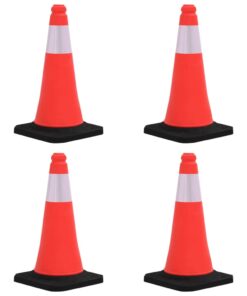 vidaXL Verkeerskegels met zware basis 4 st reflecterend 50 cm