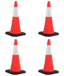 vidaXL Verkeerskegels met zware basis 4 st reflecterend 75 cm