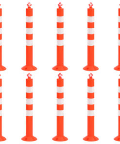vidaXL Verkeerspalen met ketting 10 st 75 cm PE