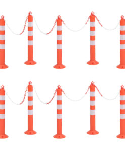 vidaXL Verkeerspalen met ketting 10 st 75 cm PE