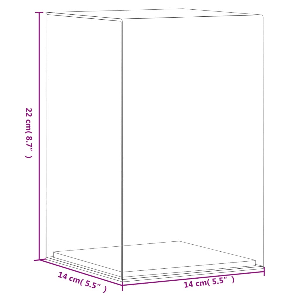 vidaXL Vitrine transparant 14x14x22 cm acryl - Afbeelding 6
