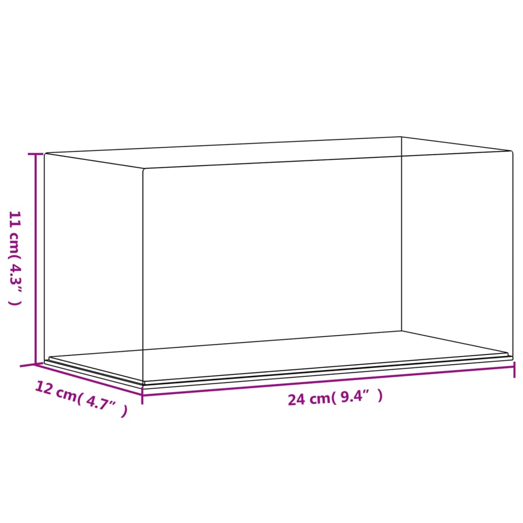 vidaXL Vitrine transparant 24x12x11 cm acryl - Afbeelding 6