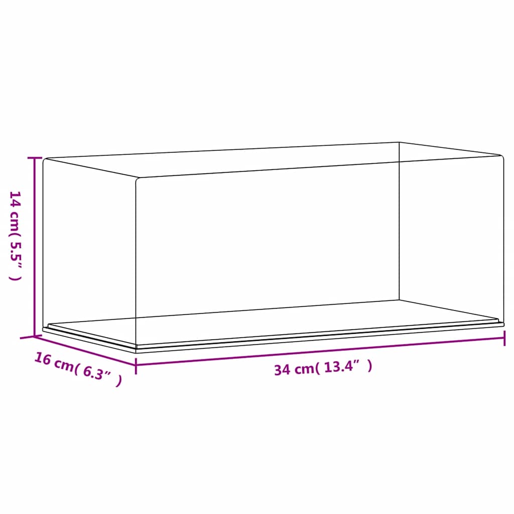 vidaXL Vitrine transparant 34x16x14 cm acryl - Afbeelding 6
