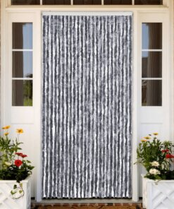 vidaXL Vliegengordijn 100x220 cm chenille zilverkleurig